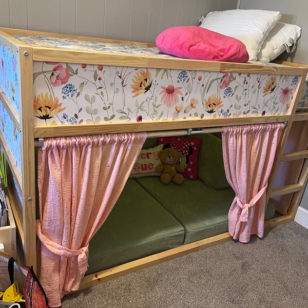 Ikea Kura Bed Curtains Rod, Wooden Rod for Ikea Kura Curtains, Ikea ...