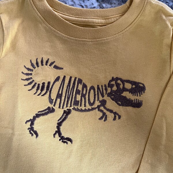 FRAME T-rex Dinosaur Dino Skeleton Bones Fill Embroidery Design - Etsy