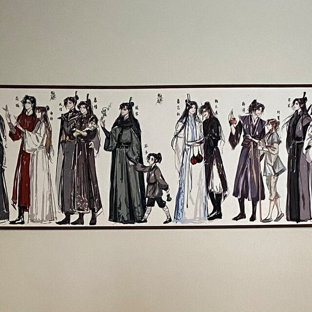 MXTX ダンメイ文字中国風絵画軸、MDZS 中国掛け軸、SVSS 天官の祝福