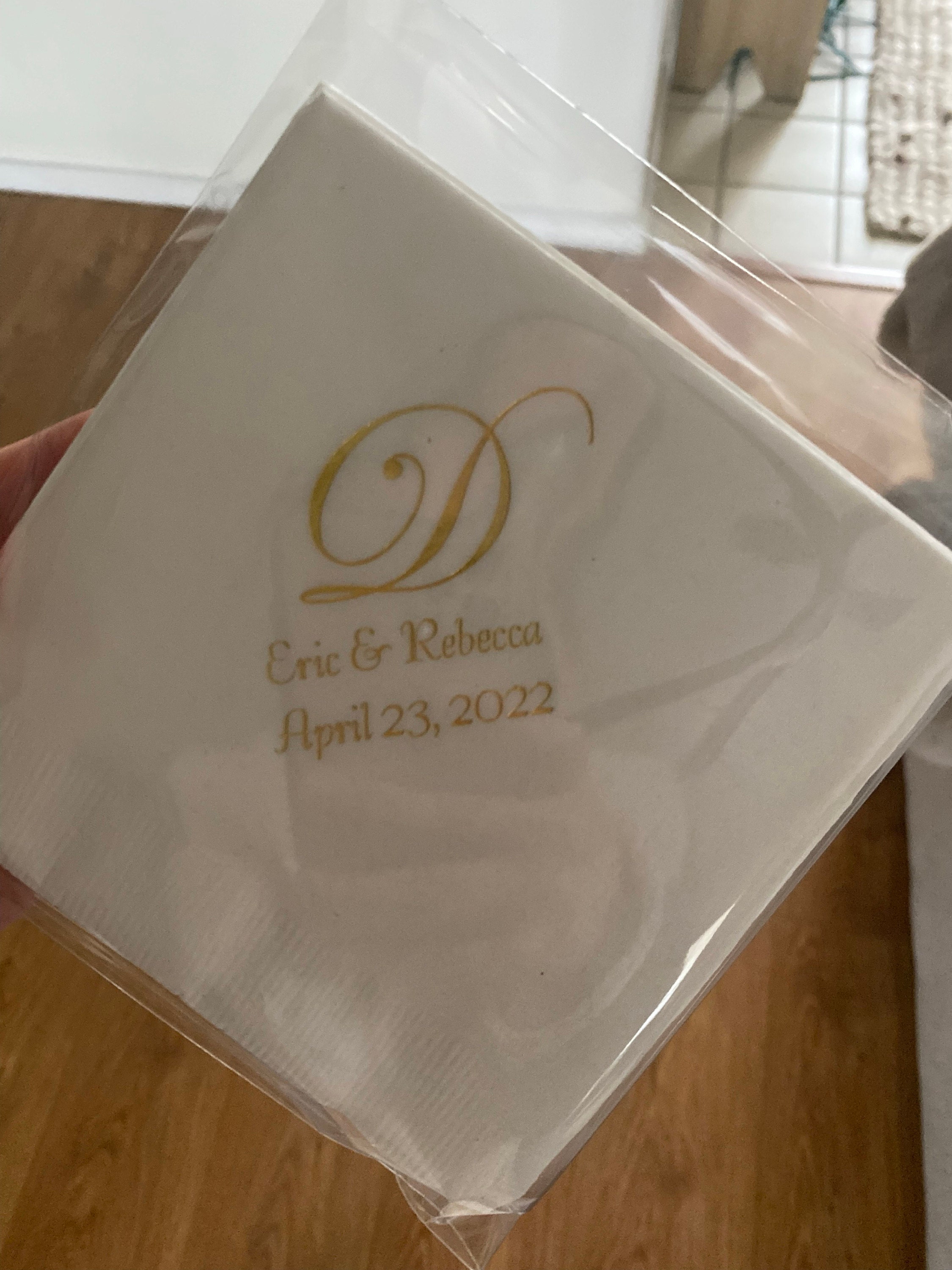 Monogrammed Wedding Napkins Personalized Wedding Reception Napkins Monogram, Party/Wedding Gift