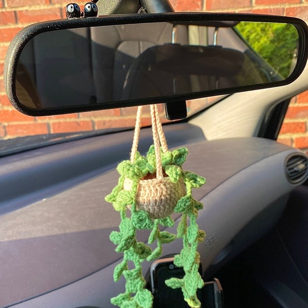Car Customised String Crochet String of Pearls Plant Car Hanging, Cute Car Decor - Etsy
