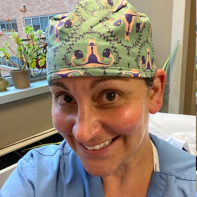 Ovary Ovaries Surgical Scrub Hat Theatre Cap GYN OB UTERUS Tie in Back ...