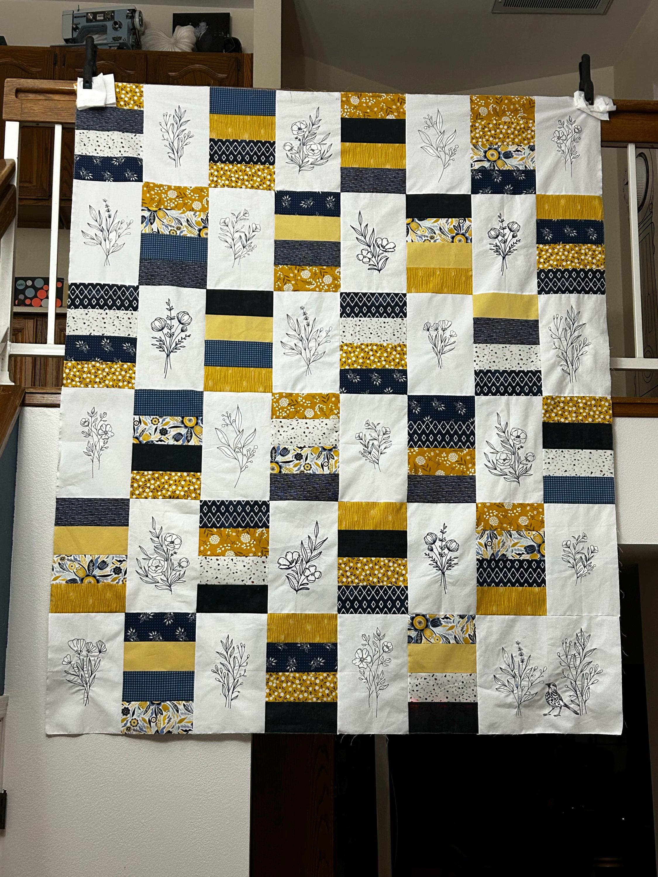 Customer photo for Floral line art - Embroidery design