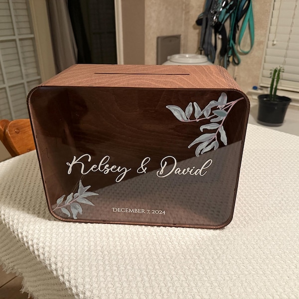 Personalized Rustic Wedding Card Box: Wooden Anniversary Keepsake - Etsy