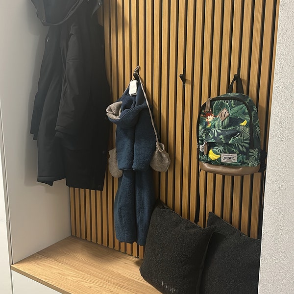 Holz Haken Für Akustikpaneele - Kleiderhaken Ohne Bohren Für Schallschutzwände