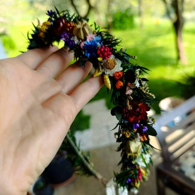 その他 meadowflower - SEQUIN CROWNS 0-2y Meadowy Headpiece,crown Wildflowers,meadow Flower Hair Crown