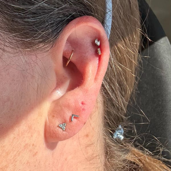 Easy to Use Titanium Piercing Jewelry Insertion Pin, Flat Back Earring ...