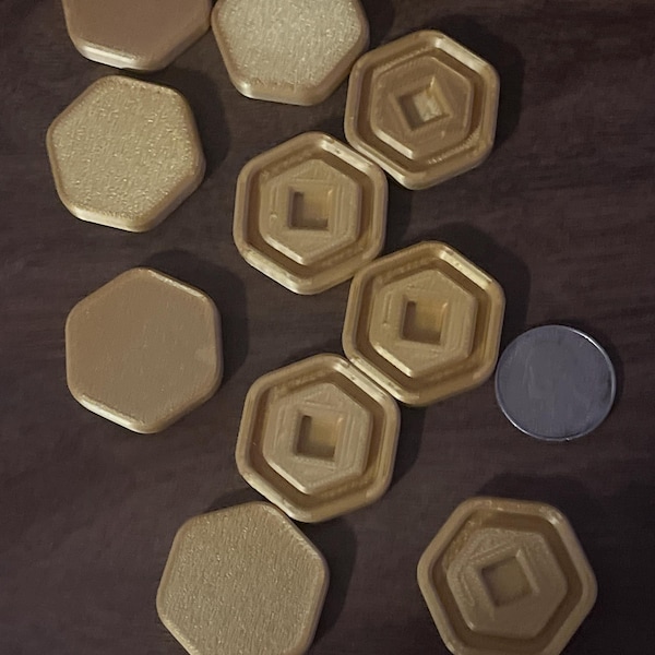 Mini Robux Tokens Robux Roblox Coins - 3D Printed Robux Coins - Robux Replica Party ...