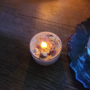 Crystals & Herbs Tealight Candles Soy - Energy Candles Handmade - Aromatherapy Candles - Soy Candle - Healing crystals - Custom Candles photo
