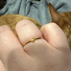 Customer photo, Tiny Heart Stacking Ring