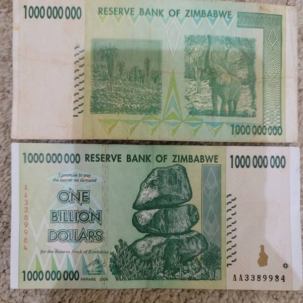 Set Di 9 Banconote Dello Zimbabwe Iperinflazionate - 10, 20, 50, 100 Trillion, 1-50 Billion Dollari, 2008