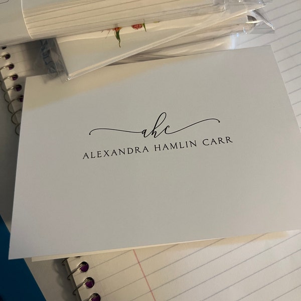 Personalized Stationery Set - EXQUISITE SCRIPT MONOGRAM - Monogrammed ...