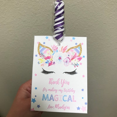 Unicorn Lollipop Holder, Unicorn Birthday Favors, Unicorn Birthday ...