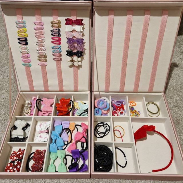Girl's Hair Accessory Storage Box, Hair Clip Holder, Accessory Organiser 