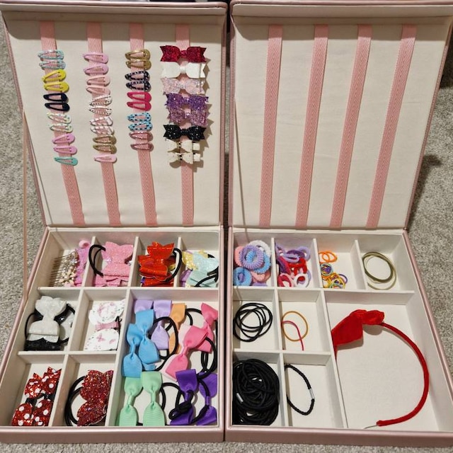 Hair Accessories Organizer Box With Large Capacity For Hair Ties, Clips,  Elastic Bands And Headbands, Cute Makeup Box For Girls, Random Color 1pc