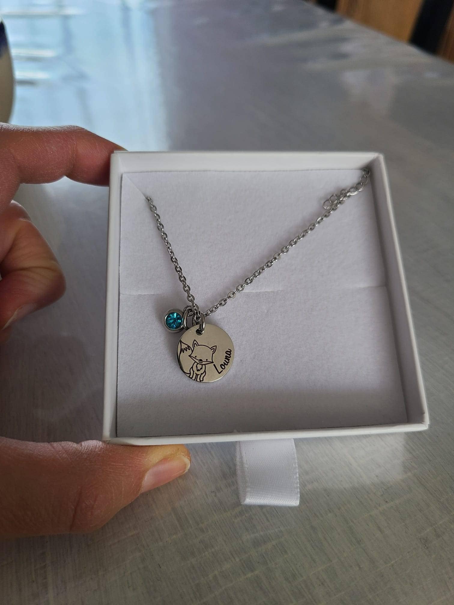 Personalized children's necklace with animal, Children's name necklace, Baptism gift, Birth, Children's birthday gift, Children's Christmas gift