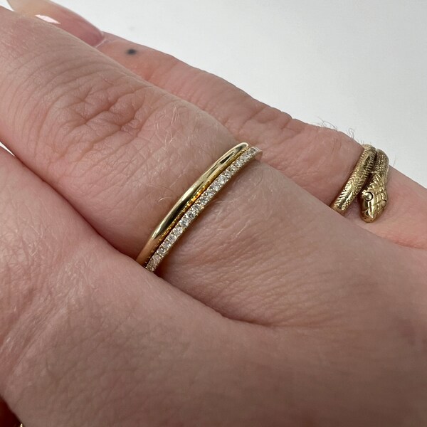 Solid Gold Thin Dome Wedding Rand, Solid Gold Simple Spacer Ring, 14k ...