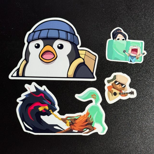 驚いたペンギンのValorantスプレー防水ステッカー、Valorantミーム
