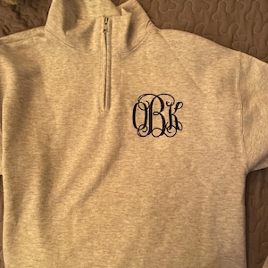 Monogrammed Quarter Zip Sweatshirt – United Monograms