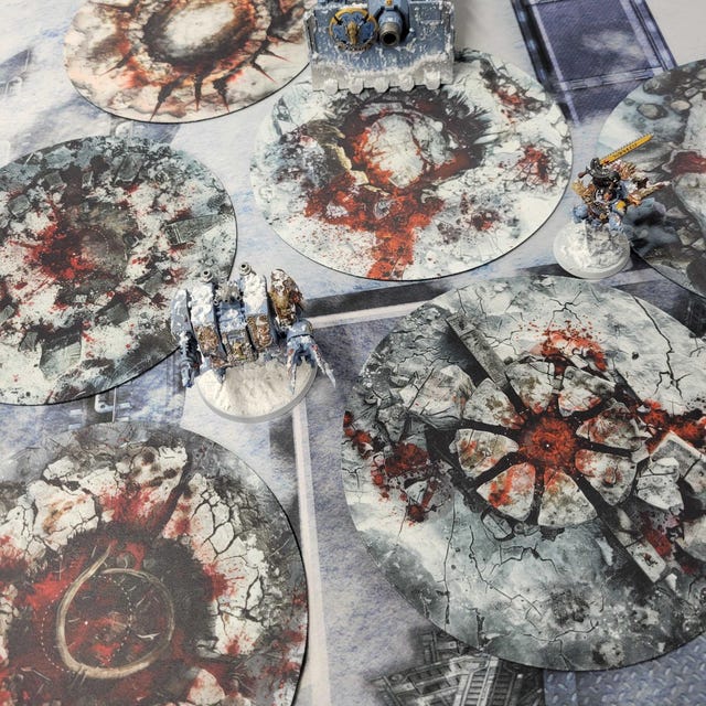 Segnalini Obiettivo In Neoprene Per Warhammer 40K – Set Da 7,5 Cm, Tema Complesso, 3D6 Wargaming