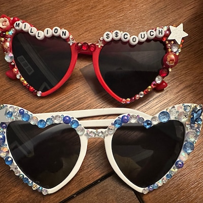 Mardi Gras Stone Heart Sunglasses main image 1