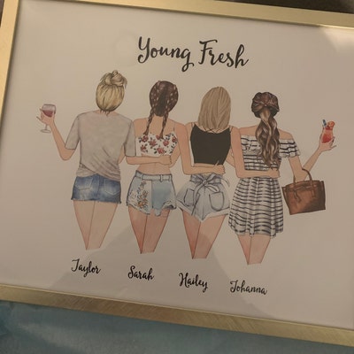 4 Personalized Best Friend Print, Best Friend Gift, Birthday Gift ...
