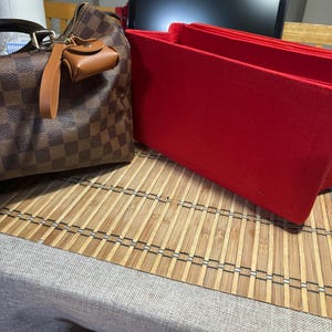 NJAICHY Organiseur De Sac à Main Pour LV Speedy 35 - Insert Personnalisable En Feutre Beige