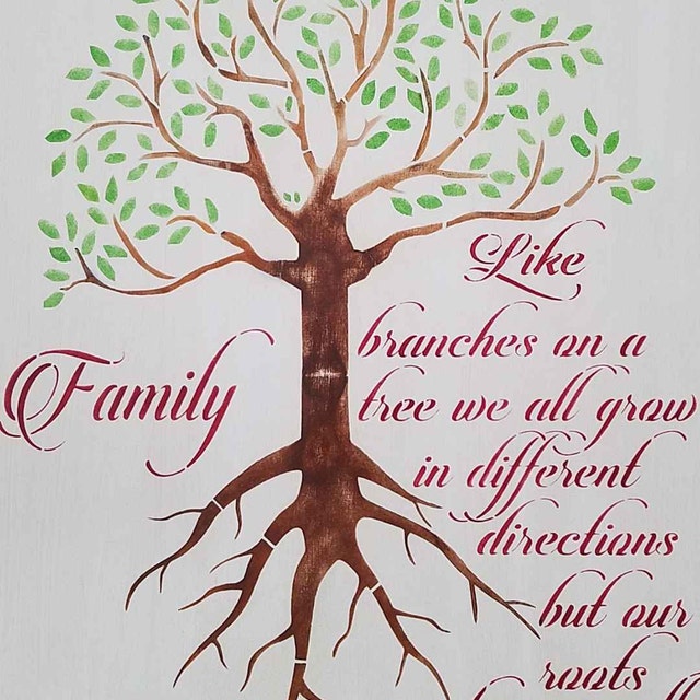 Family Like Branches on a Tree Stencil - Wall Stencils - Tree Stencils -  Family Photos - Create Family Tree Signs - Reusable STENCIL 5 Sizes