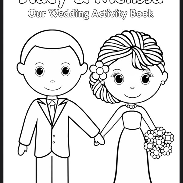 Printable Personalized Wedding Coloring Activity Book Favor Kids 8.5 X ...