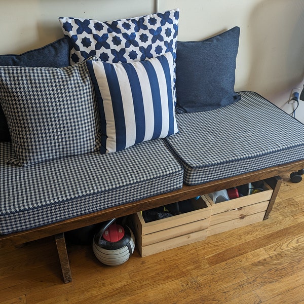 Custom Black and White Design Bench Cushion Cover - Available in Sizes ...