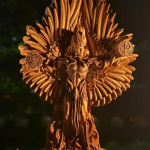 木製のサタン像 - ルシファー堕天使祭壇装飾 - Etsy 日本