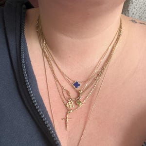 14k Old English Alphabet Pendant, Solid Gold Letter Charm Necklace Women, Personalized Initial Necklace, Gothic Font Pendant, Gifts for Her