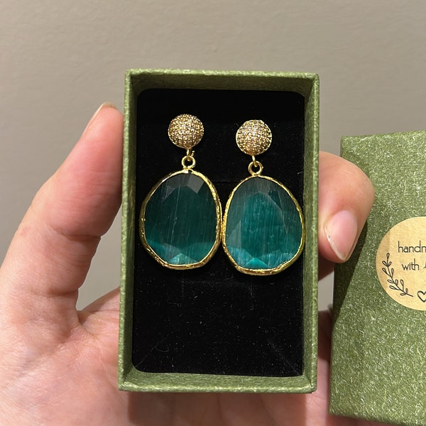 Canadian Green Jade Golden Statement Ring