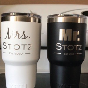 Custom Engraved 12oz YETI  Personalized Mr. & Mrs. [Insert Last Name] –  Print on This