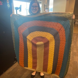 Teen/adult Rainbow Blanket Crochet Pattern 