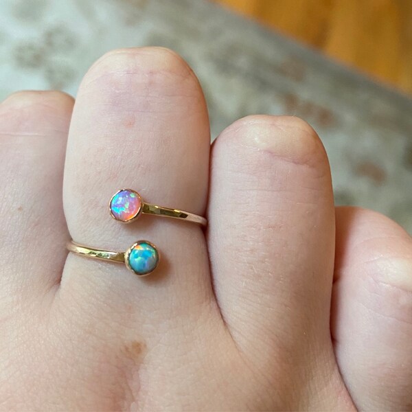 GOLD ADJUSTABLE RING ~ Adjustable Opal Ring - Gold Opal Ring - Gold ...