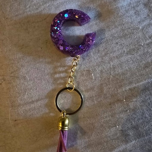 Initial resin keyring | personalised letter keyring | glitter Initial keyring | monogram keyring | resin glitter keyring