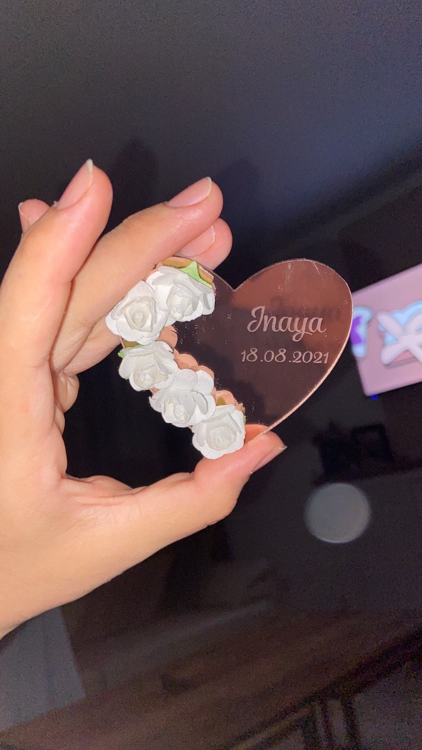 Heart Shape Wedding Acrylic Mirror Favors, Save the Date Magnet, Wedding Guest Gift, Valentines Day Gift, Personalized Gift, Wedding Gifts