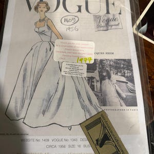 1956 Vintage VOGUE Sewing Pattern B36 DRESS Evening GOWN (1409