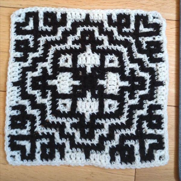 Inset Mosaic Crochet Pattern I Can See A Rainbow. Chart, Written ...