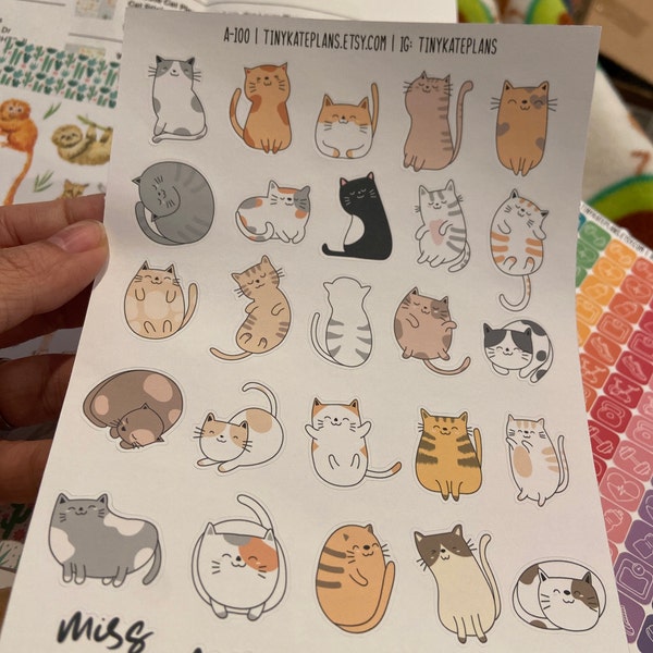 29 Cute Cat Planner Stickers, Cat Lover Planner Stickers, Cat Stickers ...