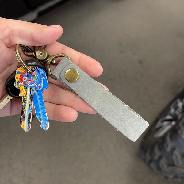 Personalized Leather Keychain |snap Closure W/ Keyring & Swivel Clip ...
