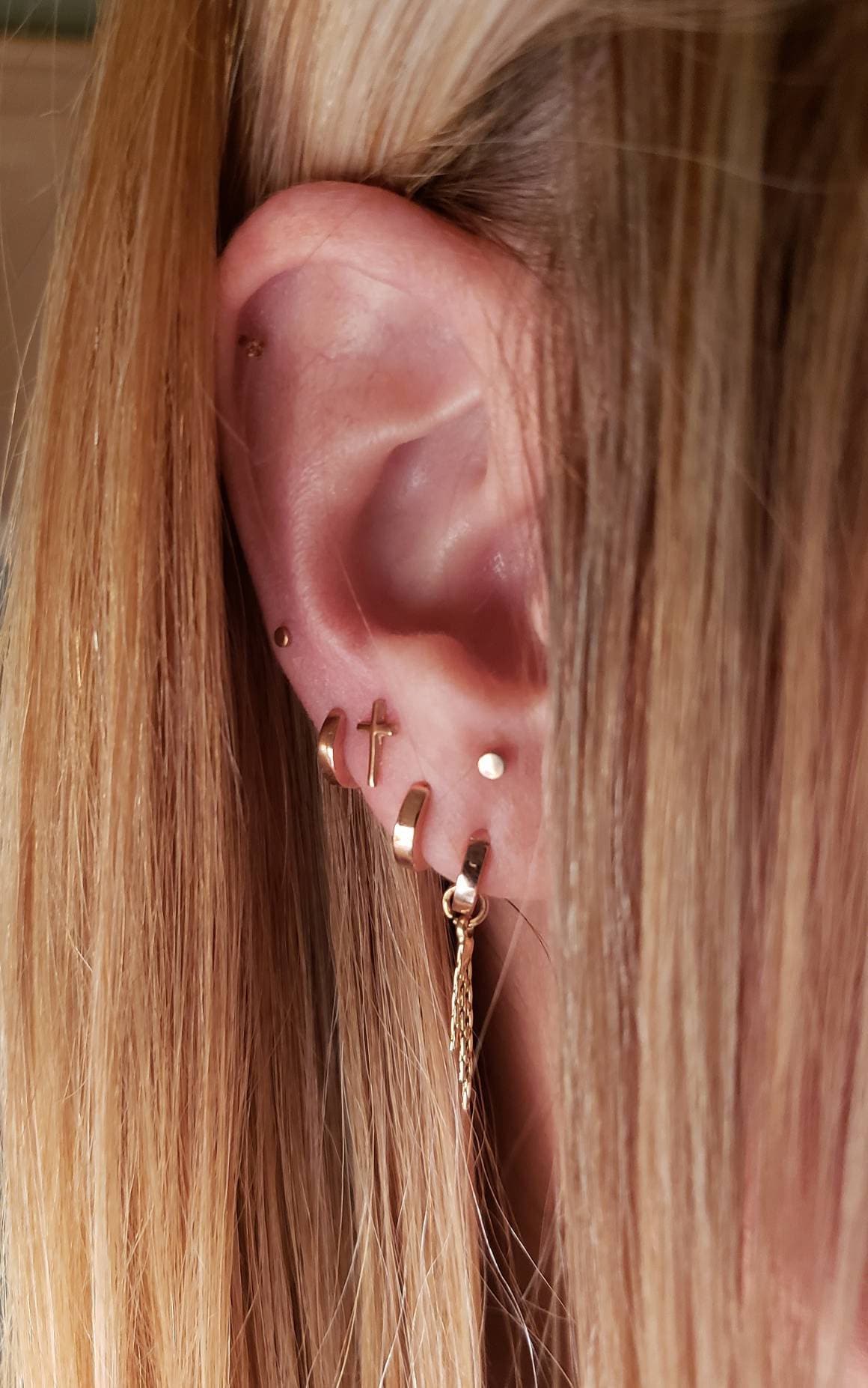 Dainty Cross Stud Earring - Gold Tiny Cross Tragus Earrings - Christmas Gift - Minimalist Cross Earrings - Christian Gift - Gift for Her