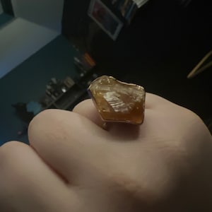 Customer photo from Cortney, Vertical Large Raw Citrine Ring, November Birthstone
