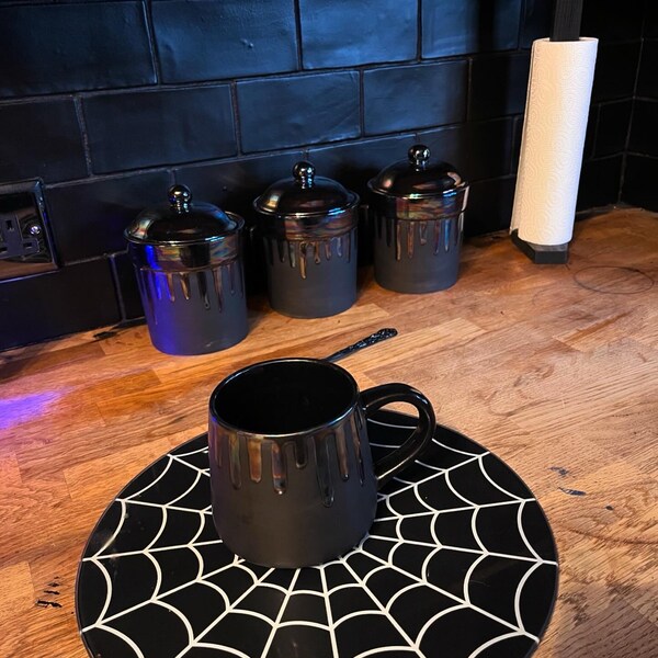 Lustre Stumpy Mug, Iridescent Goth Mugs, Petrol Effect Cup, Tea Coffee ...