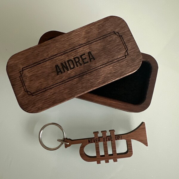 Personalized Trumpet Keychain Walnut / Personal Music Gift - Etsy