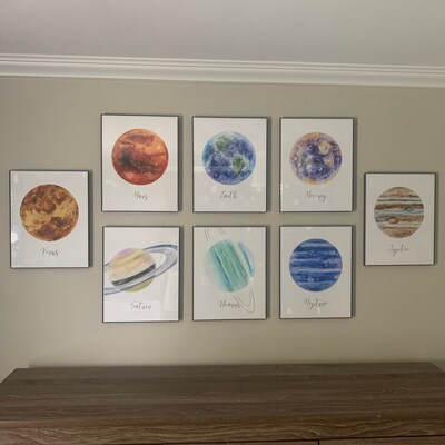 Planet Wall Art, Venus Watercolor, Planet Venus Poster, Venus Print, Astronomy Poster, Space ...