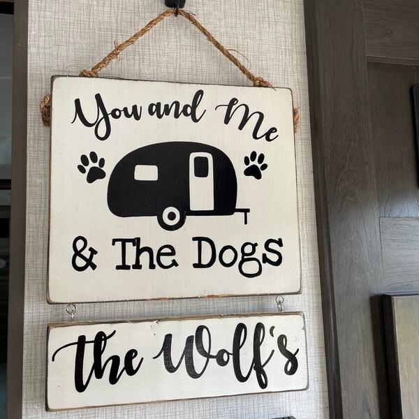 Personalized Dog Camper Sign: Solid Wood RV Decor - Etsy