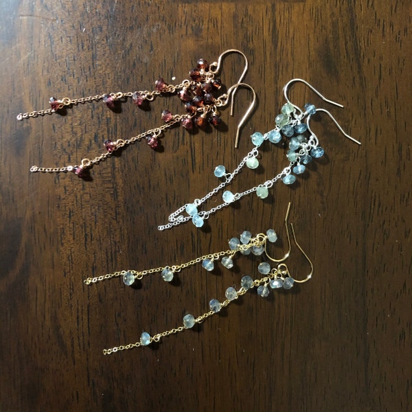•STACK• labradorite + gold dangle earrings