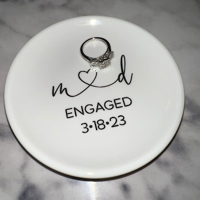 Engagement Ring Dish Wedding Ring Holder Engagement Gift for Couple ...